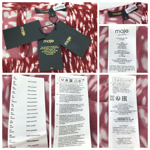 Maje Lipone Ruffled Print Long Sleeve Blouse, M - Picture 16 of 16